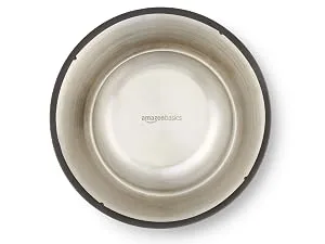 Amazon Basics Stainless Steel Dog Bowl Two-Pack Bowl - Amazon Basics non-tip pet food bowl with non-slip base
