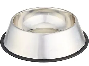 Amazon Basics Stainless Steel Dog Bowl Two-Pack Bowl - Amazon Basics stainless steel, 38-ounce dog food bowl