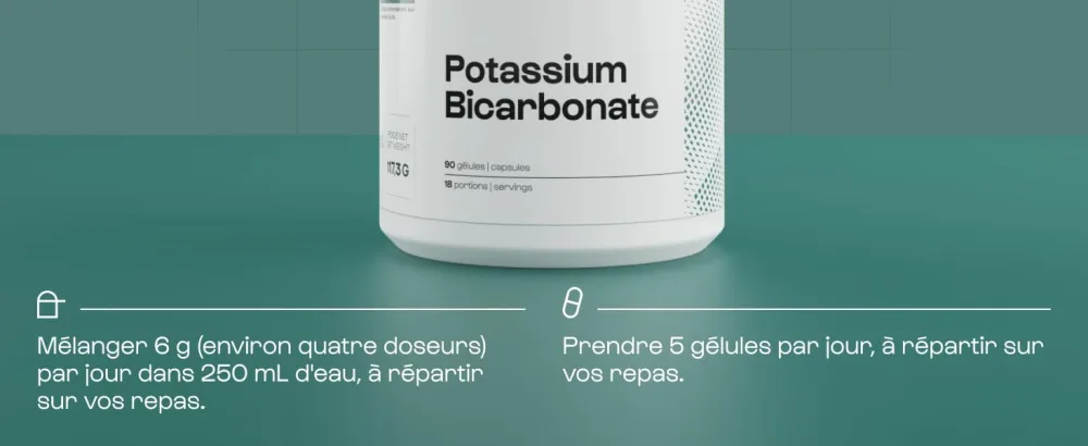 Potassium Bicarbonate - 90 Capsules - Nervous System - Normal Muscle Function - Pharmaceutical Grade - Vegan| Nutrielement By Nutrimuscle - nutrimuscle nutrielement magnesium bruleur de graisse puissant magnesium bisglycinate minceur