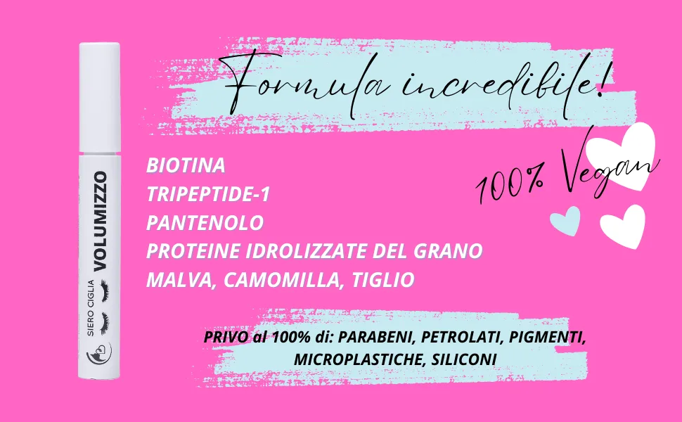 Natural Extendable Eyelash Serum - Extend Eyelashes in 28 Days - Volume Effect - Eyelash Primer - Eyelash Growth Serum with Peptides and Biotin 100% Natural - Made in Italy 10 ml - Sérum cils volume