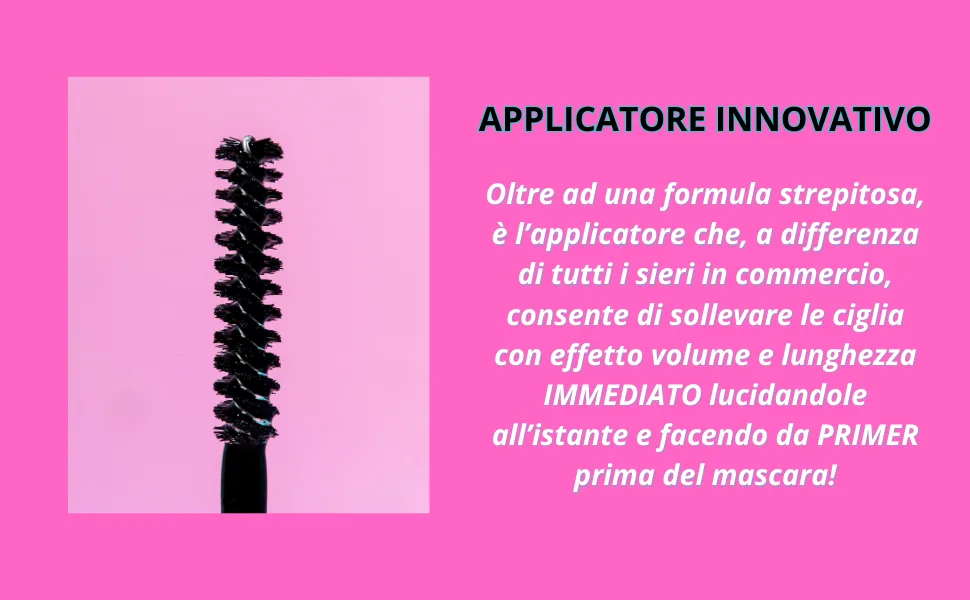 Natural Extendable Eyelash Serum - Extend Eyelashes in 28 Days - Volume Effect - Eyelash Primer - Eyelash Growth Serum with Peptides and Biotin 100% Natural - Made in Italy 10 ml - Sérum cils volume