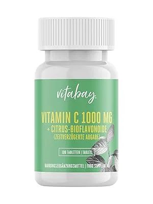 Vitabay Vitamin C Bioflavonoids 1000mg - 180 vegan tablets - Time Released - Ascorbic acid Vitamin C extended-release - Acts all day long - high dosage - product information 14