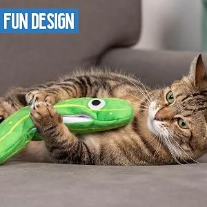 Pet Craft Supply Flipper Flopper Interactive Electric Realistic Flopping Wiggling Moving Fish Potent Catnip and Silvervine Cat Toys Wiggle Pickle - Pet Craft Supply Pickle Flipper Flopper Interactive Electric Realistic Flopping Wiggling Moving Fish