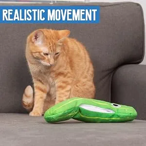 Pet Craft Supply Flipper Flopper Interactive Electric Realistic Flopping Wiggling Moving Fish Potent Catnip and Silvervine Cat Toys Wiggle Pickle - Pet Craft Supply Pickle Flipper Flopper Interactive Electric Realistic Flopping Wiggling Moving Fish