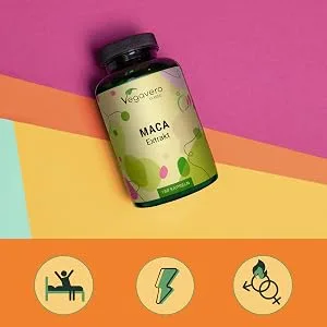 MACA from Peru Vegavero | 180 Capsules (6 Months) | Unique: With 0.2% Macamides & Macaenes | No Additives | Energy + Powerful Antioxidant + Libido | Vegan - maca