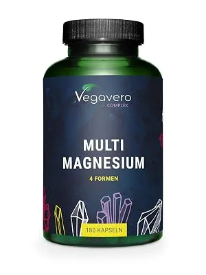 Magnesium Complex 375 mg | 180 Capsules | 4 FORMS - Bisglycinate Malate Citrate and Taurate | With Vitamin B2 & B6 | Superior Absorption | No Additives & Vegan | Vegavero  - product information 10
