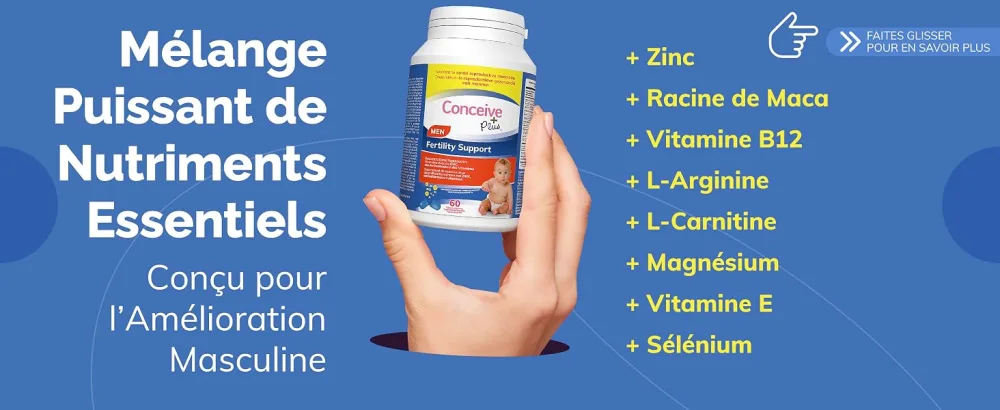 Conceive Plus Fertility Vitamins for Men - Stimulates Testosterone Increases Production - Zinc Folate Maca Root Selenium Pills - 60 Vegetarian Capsules - Conceive Plus Vitamines de fertilité pour homme - Stimule la testostérone