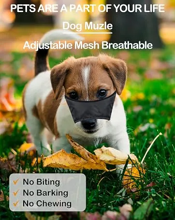 CooZero Dog Muzzles Suit, 7 PCS Anti-Biting Barking Pet Muzzles Adjustable Dog Muzzle Mouth Cover for Small Medium Large Extra Dog - Black - CooZero dog muzzle