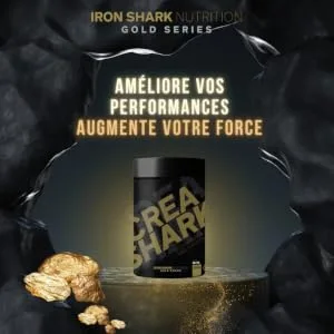 CREA SHARK Ironshark Nutrition Creatine Monohydrate Micronized Form Label 200 Mesh Optimal Absorbency Intense Efforts Explosiveness Strength GOLD Series (300g) - Créatine créa shark