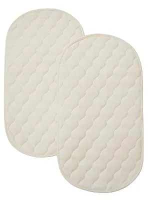 TL Care Waterproof Quilted Playard Changing Table Pads Burp Cloth Made with Organic Cotton 2-Count Natural Color - playard changer protector