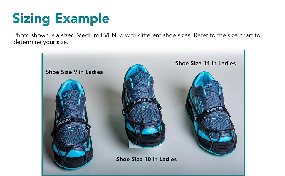 EVENup Original Shoe Balancer And Leveler - Sizing Example