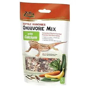 Zilla Reptile Munchies Omnivore with Calcium 4 Ounces Omnivore Mix Standard Packaging - product information 1