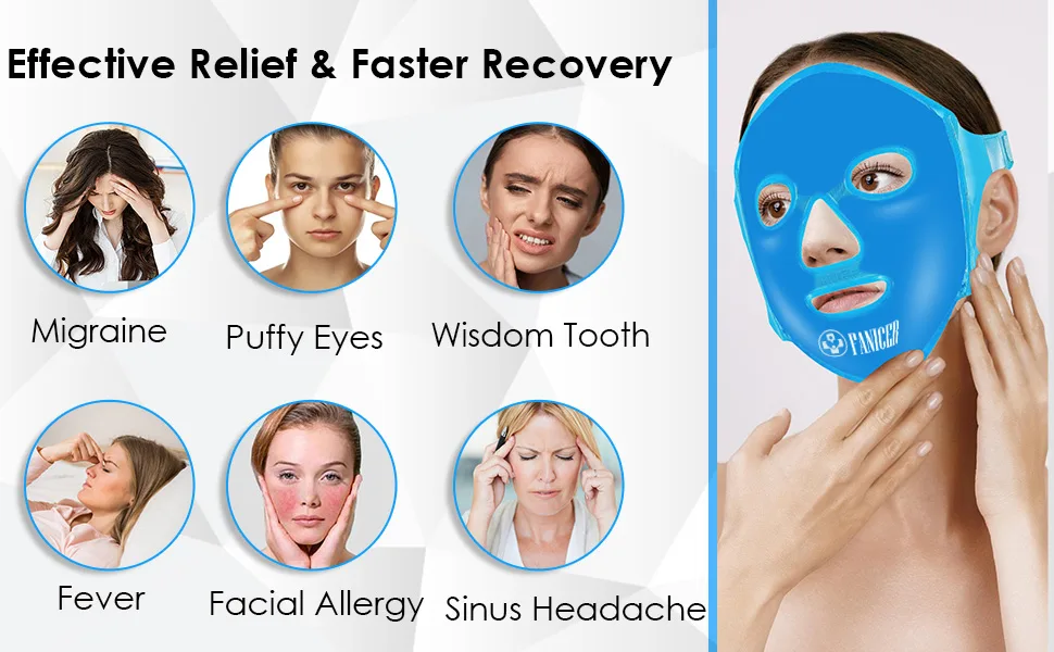 Cooling Face Mask Cold Gel Face Mask Refreshing Mask Hot and Cold Compress for the Face to Relieve Stress Can be used on both sides Reusable - product information 11