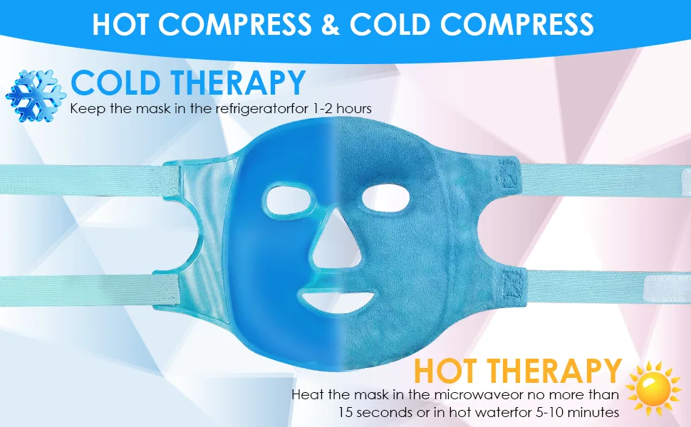Cooling Face Mask Cold Gel Face Mask Refreshing Mask Hot and Cold Compress for the Face to Relieve Stress Can be used on both sides Reusable - product information 12