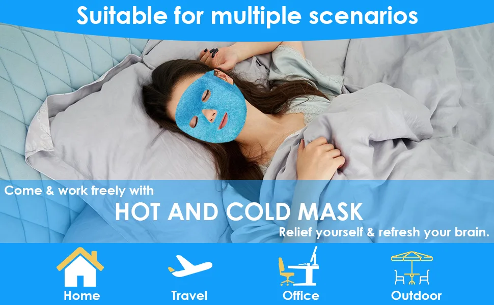 Cooling Face Mask Cold Gel Face Mask Refreshing Mask Hot and Cold Compress for the Face to Relieve Stress Can be used on both sides Reusable - product information 14