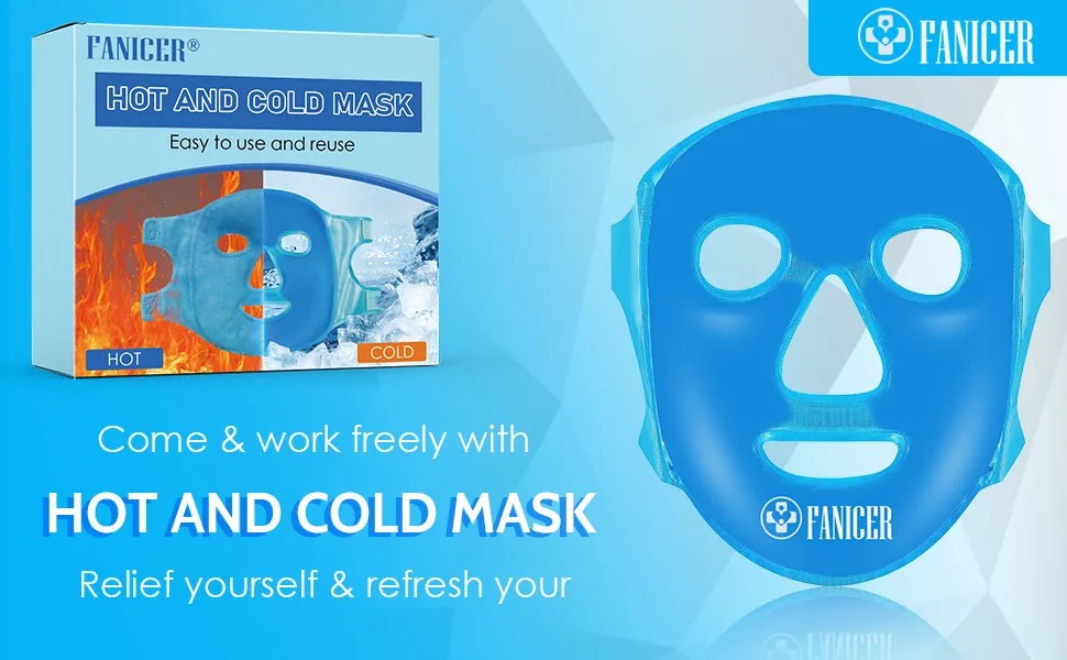 Cooling Face Mask Cold Gel Face Mask Refreshing Mask Hot and Cold Compress for the Face to Relieve Stress Can be used on both sides Reusable - product information 8