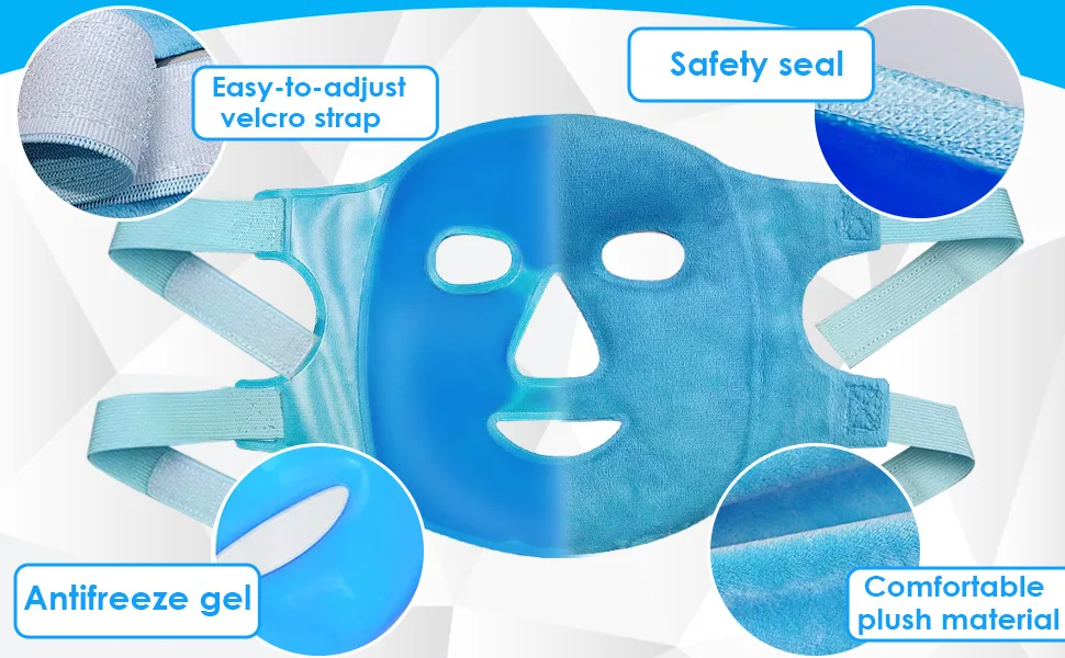 Cooling Face Mask Cold Gel Face Mask Refreshing Mask Hot and Cold Compress for the Face to Relieve Stress Can be used on both sides Reusable - product information 9