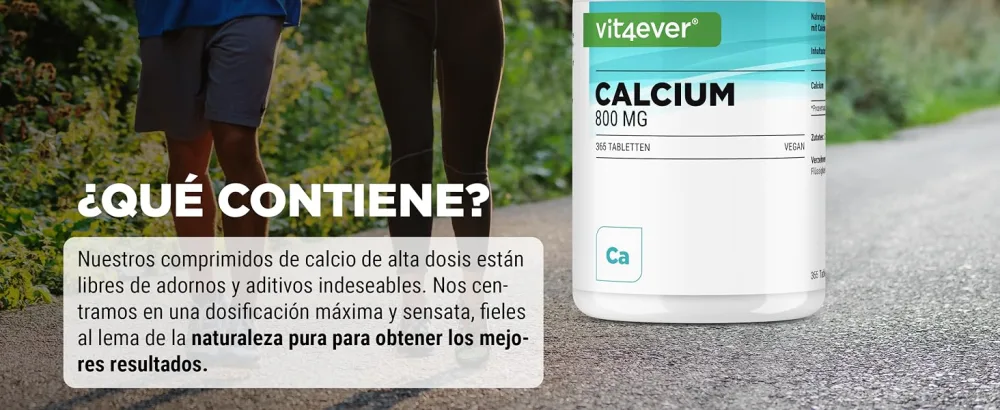 Calcium - 365 Tablets - 800mg Calcium from Calcium Carbonate per Daily Serving - For 6 Months - Vegan Lab Tested Highly Dosed & No Additives - Vit4ever