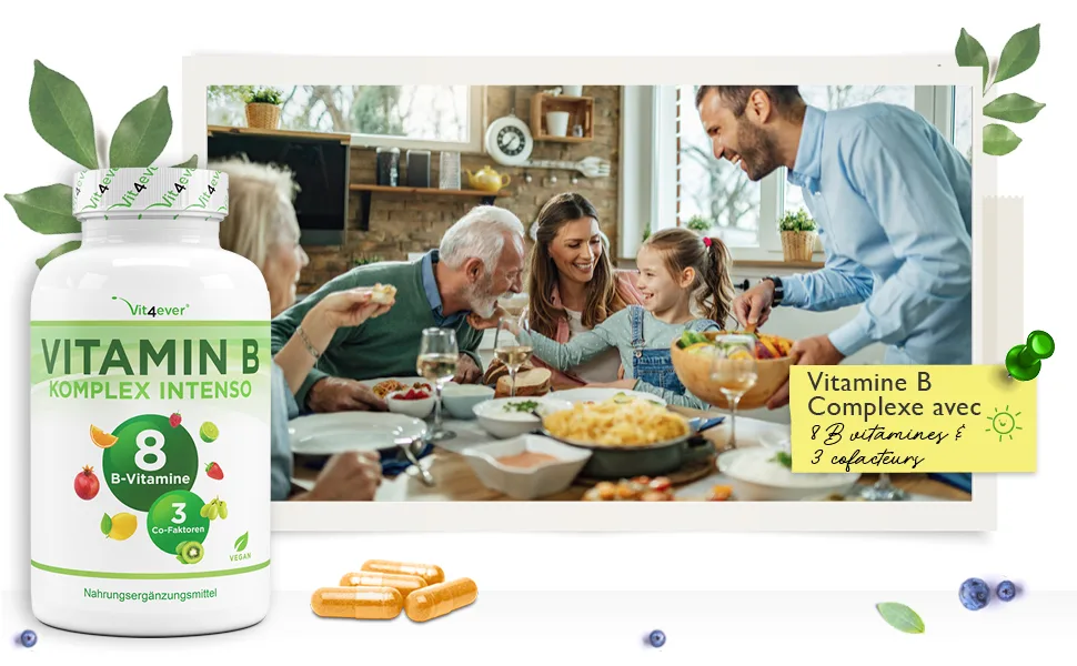 Vitamin B Complex 240 Capsules (8 Months) Up to 10 Times Dosed With Bio-Active Forms + Quatrefolic + Co-Factors Vegan - Vitamin-Komplex