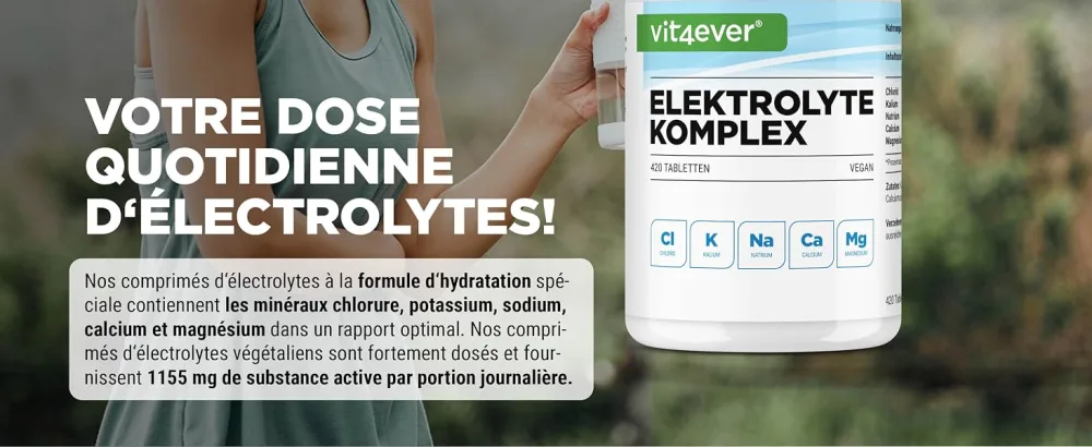 Electrolyte Tablets - 420 Tablets with Magnesium Calcium Potassium Sodium & Chloride - Electrolyte Balance & Muscle Function - Keto Diet - Vegan - Vit4ever