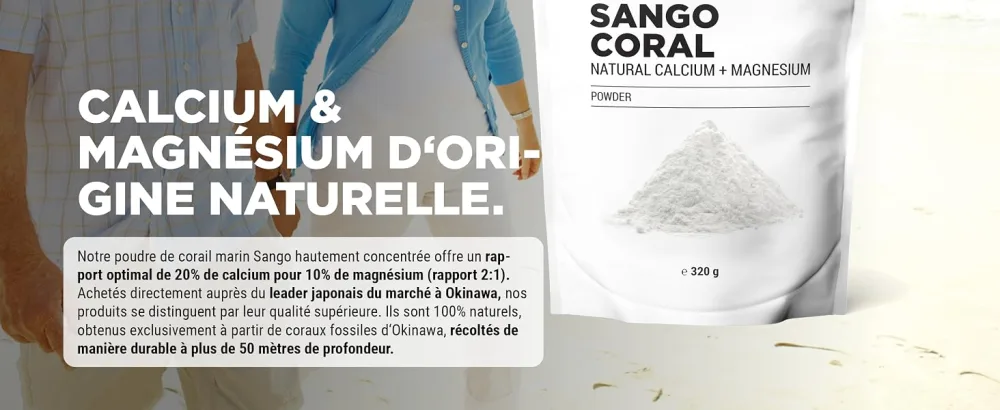 Sango Coral - 320g powder - Natural source of calcium (20%) & magnesium (10%) in a 2:1 ratio specific to the body - No additives - Vit4ever
