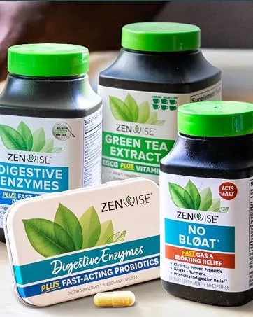 Zenwise No Bloat (Digestive Enzymes) 100 Capsules Gluten Free Soy Free Non-GMO - zenwise product range
