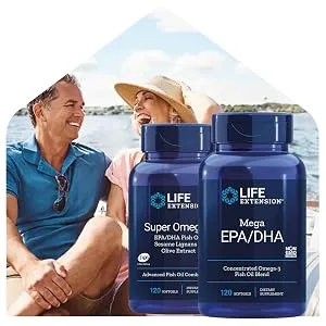 Life Extension Mega EPA/DHA Omega-3 Fish Oil 120 Soft Capsules Gluten Free Soy Free Non-GMO - epa dha