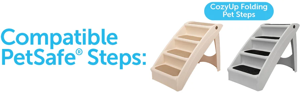 PetSafe Replacement Treads for CozyUp Folding Pet Steps -Traction or Carpet Styles - Black, Tan Replacement Tread - Fabric Brown - compatibility