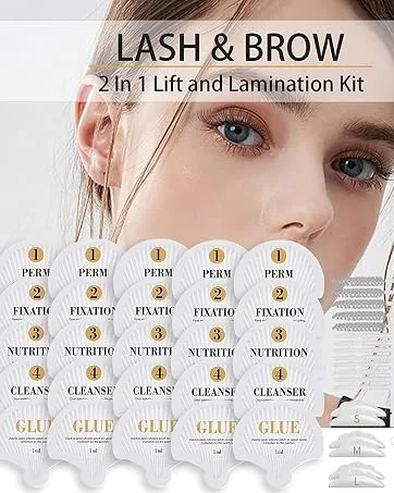 Semi-Permanent Professional Eyebrow Smoothing Kit Brow Lifting Eyebrow Makeup Eyebrow Makeup - Kit de lifting des cils et des sourcils 2 en 1