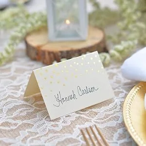 Gartner Studios Gold Foil Dots Thank You Cards, Ivory, 3.5 x 5, Set of 50, Includes Envelopes - easter wedding tented dinner blank cute name meal cream christmas fancy disposable women decorations