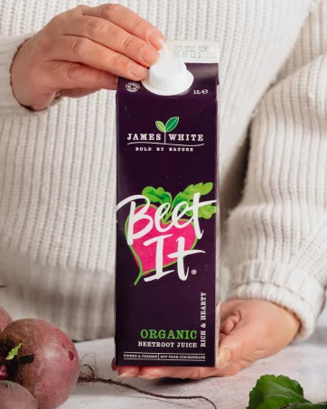 Beet It Jus de betterave bio 750 ml V g talien Cueilli et press Sans sucre ajout (lot de 6) - James White Beet It Organic