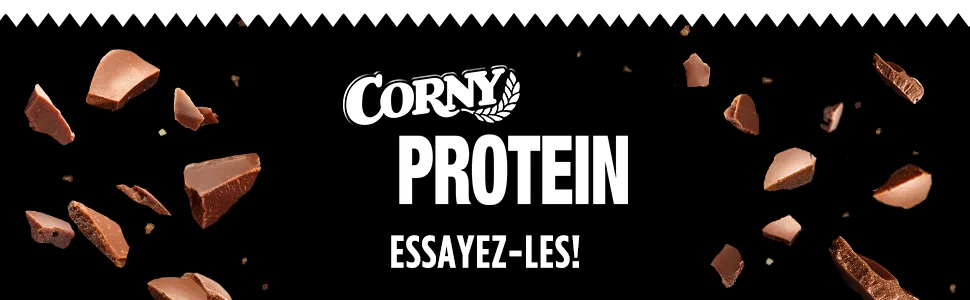 Corny Protein - Chocolate Protein Bars 30% Protein 0% Added Sugars Pack of 18x50g Taste the Power - bar protein barre protéique proteines
