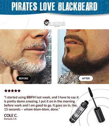 Blackbeard Men's Color Mascara Mustache Beard & Moustache Light/Medium Brown (Light/Medium Brown X2) - Blackbeard for Men Brush on Colour