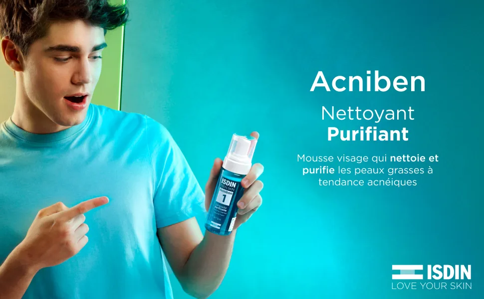 ISDIN Acniben Purifying Cleansing Foam Deeply Cleans Pores Regulates Excess Sebum Duplo Pack 2 units 150ml x 2 - ACNIBEN