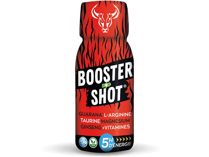 EAFIT Booster Shot - 60 ml - 5 Hour Immediate Energy - Sugar Free - Mango Flavor - Vegan Certified - French Brand - Anti-Doping Certified - Booster Shot