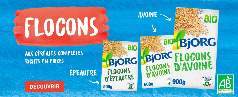 BJORG - Organic Whole Spelt Flakes - Rich in Fiber - Source of Protein - Whole Grain - 500G Bag - Bjorg