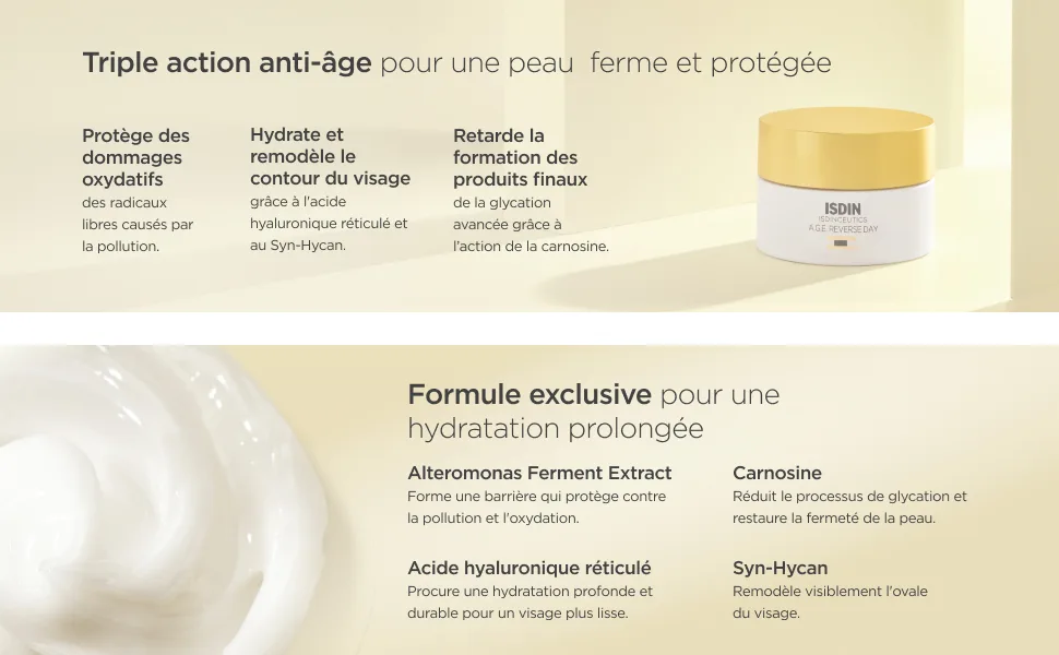 ISDIN Isdinceutics A.G.E Reverse Day | Carnosine and Syn-Hycan Daily Face Remodeling Cream (50ml) - Age Reverse Day