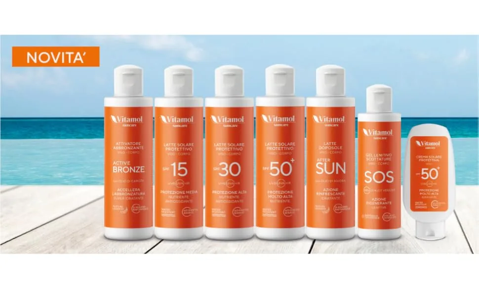 Vitamol Active Bronze Tanning activator for face and body Moisturizer Protector against UVA and UVB rays Accelerates tanning thanks to Carrot Oil - vitamol sun care