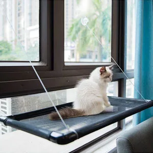 Cat Window Perches, Cat Hammock Window Seat, Cat Bed with Blanket, 360 Sunbath Cat Window Perch for Small and Large Cats - Scene graph