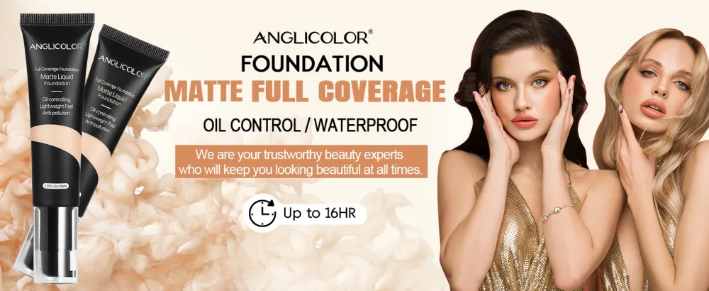 Anglicolor Soft Matte Liquid Foundation Full Coverage Control Foundation Flawless Soft Durable Waterproof Foundation for Oily & Acne Skin 30 ml (101#Porcelain) - Fond De Teint
