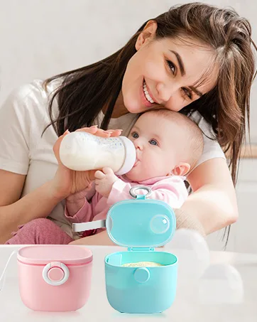 Termichy Stackable Milk Powder Dosing Box Pack of 2 (Warm Grey) - Doseur de lait en poudre pour bébé