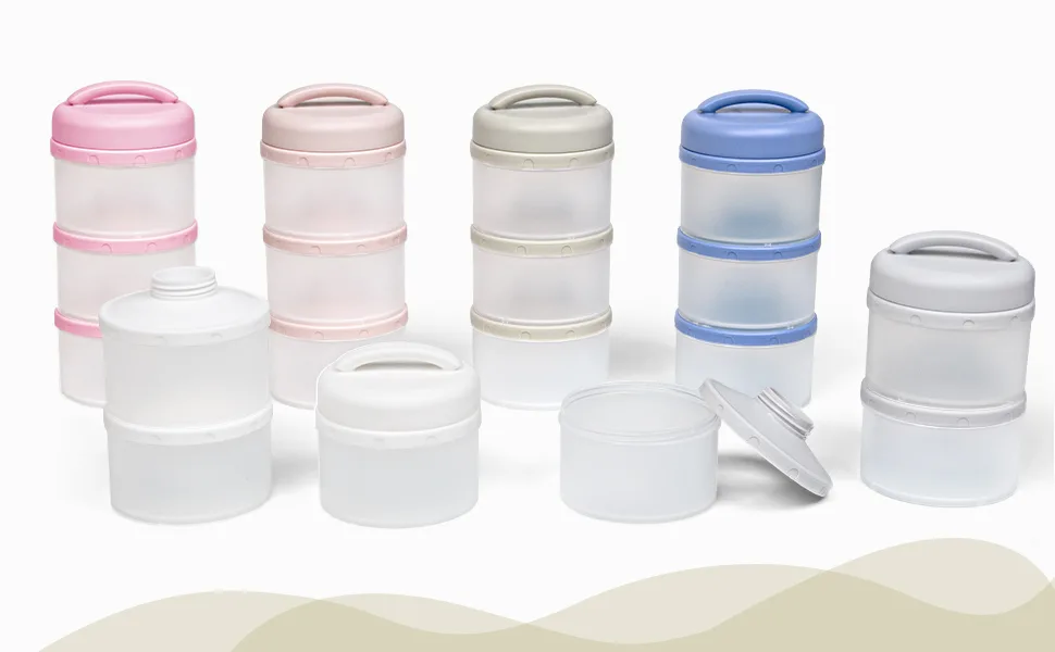 Termichy Stackable Milk Powder Dosing Box Pack of 2 (Warm Grey) - Termichy Formula Containers