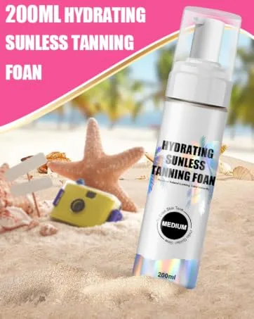 200 ml Hydrating Self-Tanning Foam Self Tan Foam Self Tanning Face and Body Natural Bronzer for a Rich Long Lasting Tan - product information 2