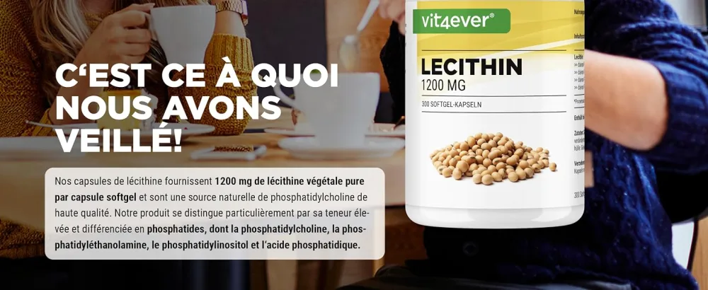 Lecithin 1200 mg - 300 Softgels - Premium: with Phosphatides - Non-GMO Soy Lecithin - High Dose - Premium Quality - Vit4ever