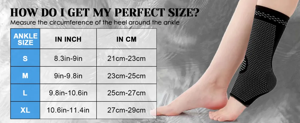 Ankle Support 2 Pieces Breathable Non-Slip Compression Ankle Brace for Joint Pain Relief Ankle Sprain Running Recovery  - product information 11