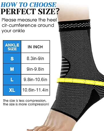 Ankle Support 2 Pieces Breathable Non-Slip Compression Ankle Brace for Joint Pain Relief Ankle Sprain Running Recovery  - product information 3