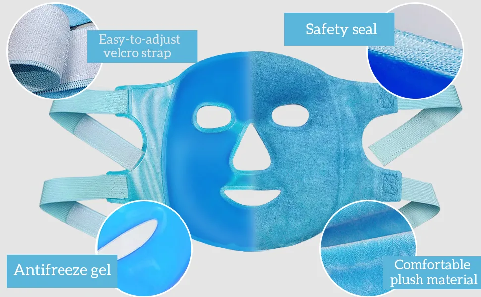 Cooling Mask with Can be used on both sides Reusable Cold Gel Mask for Eyes Face for Women Men Face Mask - product information 7