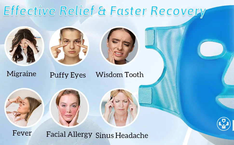 Cooling Mask with Can be used on both sides Reusable Cold Gel Mask for Eyes Face for Women Men Face Mask - product information 8