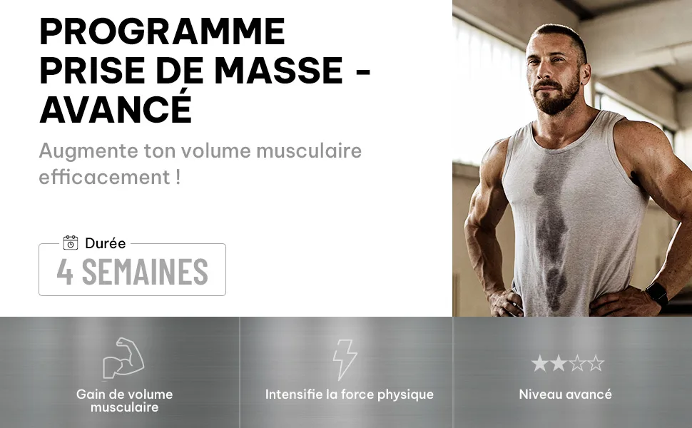 Superset Nutrition | Advanced Mass Gain Program - Mass Advanced 2.5kg Chocolate - Creatine Hardcore 1.5kg Orange | Increases mass gain and intensifies strength and volume in 4 weeks - programme prise de masse avance prise de poids volume musculaire