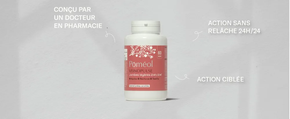 POM OL Light legs & blood circulation food supplement - VeinoPulse - 60 days | Red vine Blackcurrant Vitamins - action ciblée